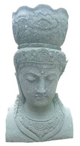 Product image of the product “Ken Dedes Head with Pot, in the sizes from 60cm to 150cm, Natural finish ”